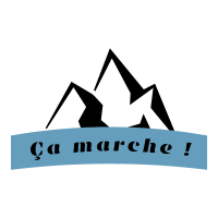 logo avec le texte 'ça marche' en dessous d'un dessin de montagne